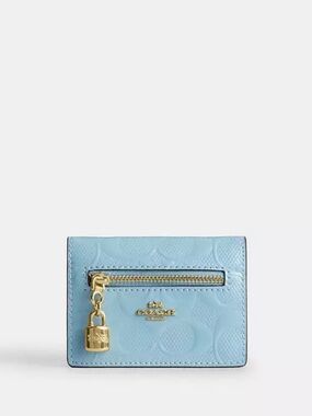 NWT Coach! Card Case
With Charm In Signature Leather